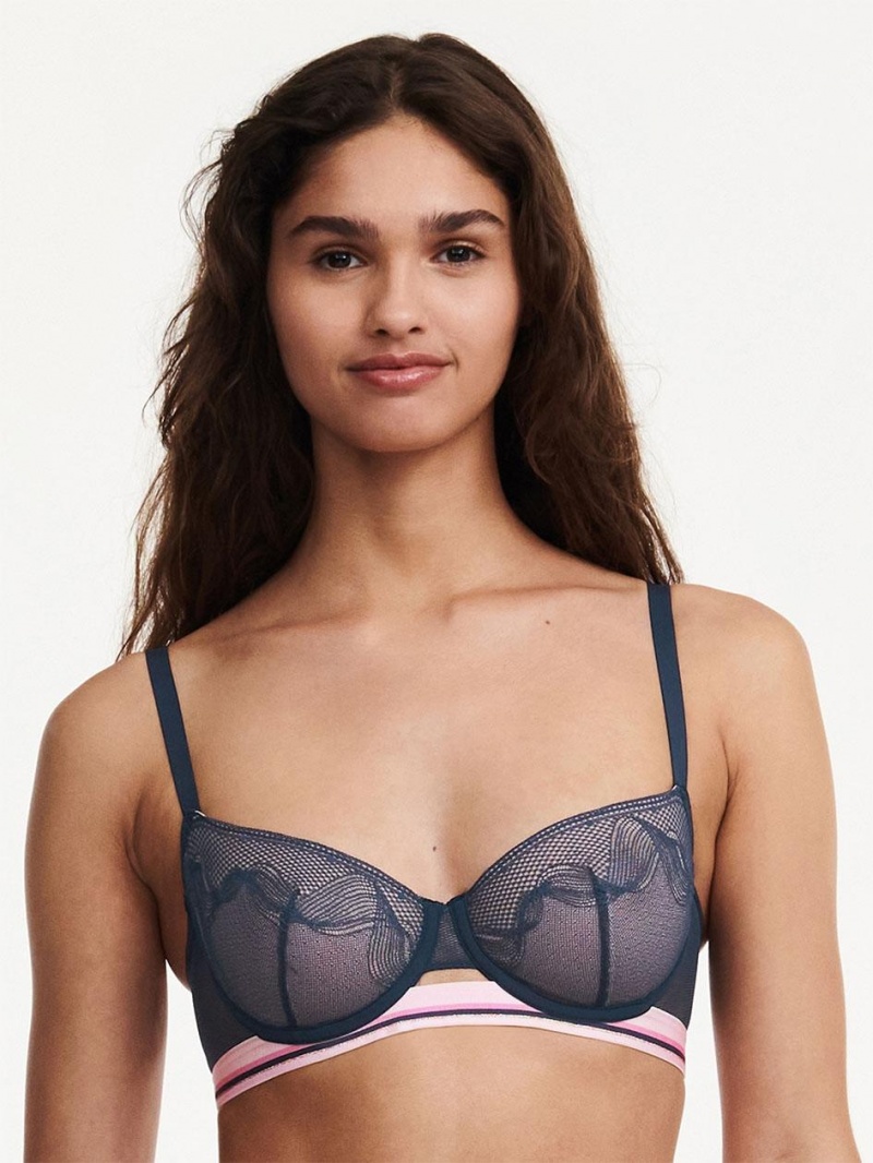 Chantelle Paola Lace Unlined Demi, Passionata designed by CL Bras Deep Blue | USA 1095YUK