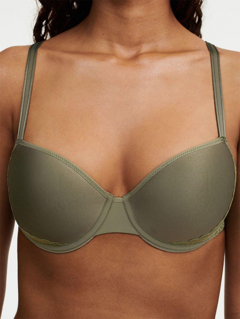 Chantelle Pila Demi Memory Foam, Passionata designed by CL Bras Army Khaki Shades | USA 1258DNN