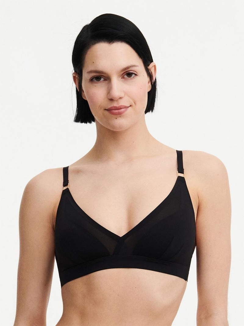 Chantelle Pure Light Wireless Bras Black | USA 1241CEI