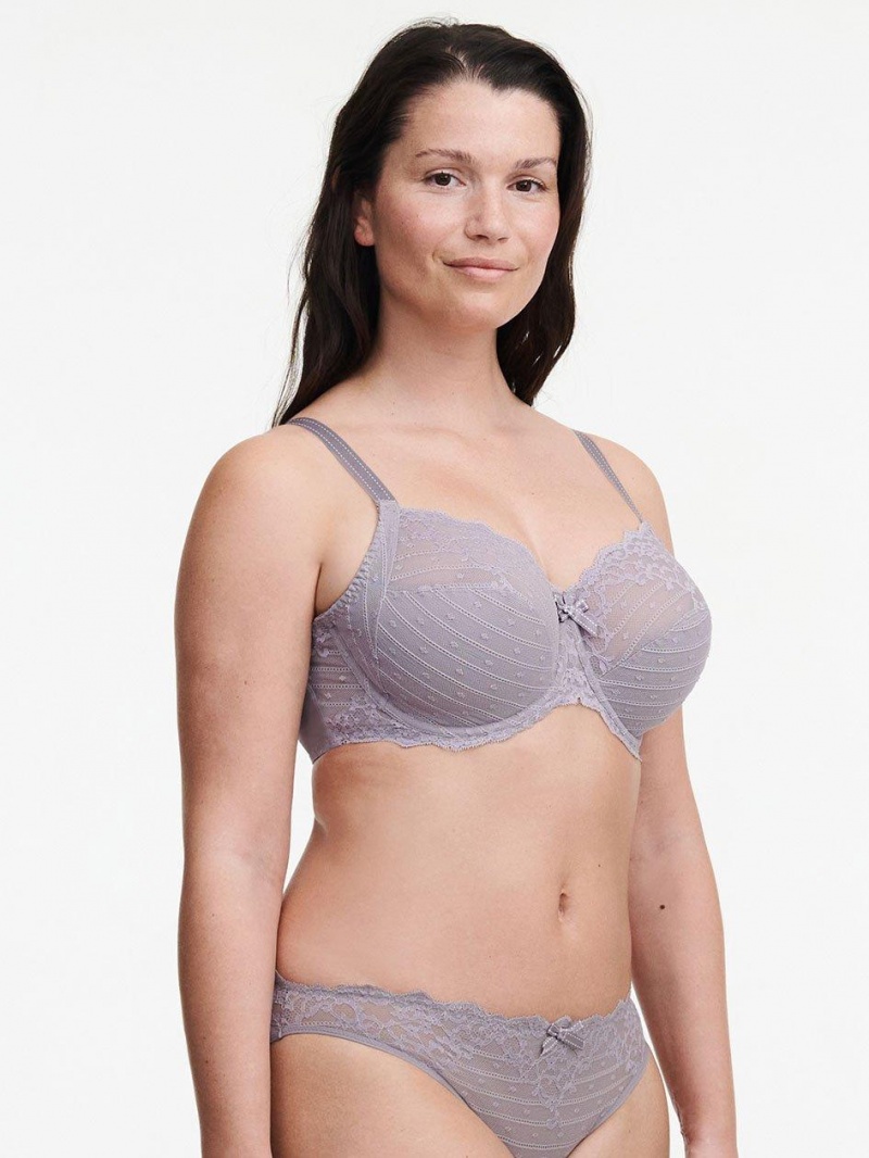 Chantelle Rive Gauche Full Coverage Unlined Bras Grey/Lavender Frost | USA 1531MAS