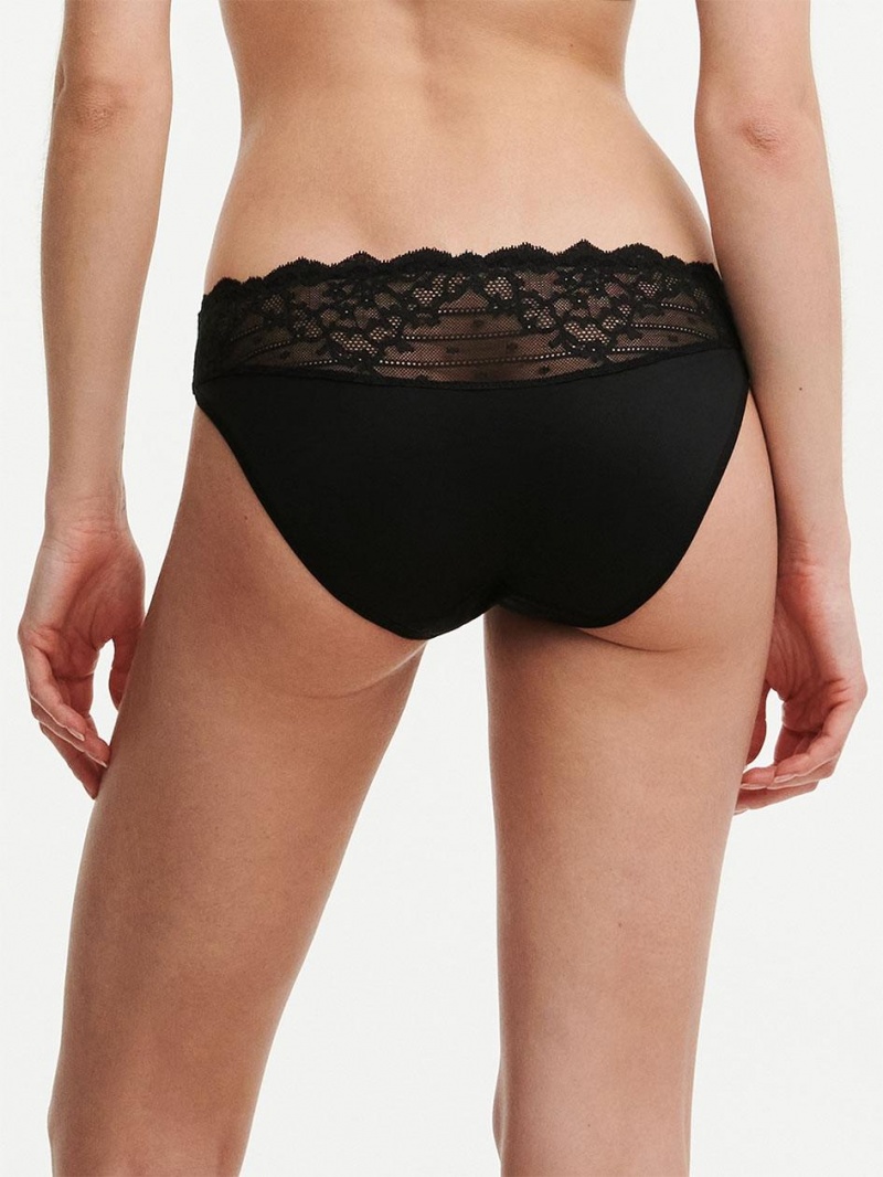 Chantelle Rive Gauche Lace Bikini Panties Black | USA 2082TVJ