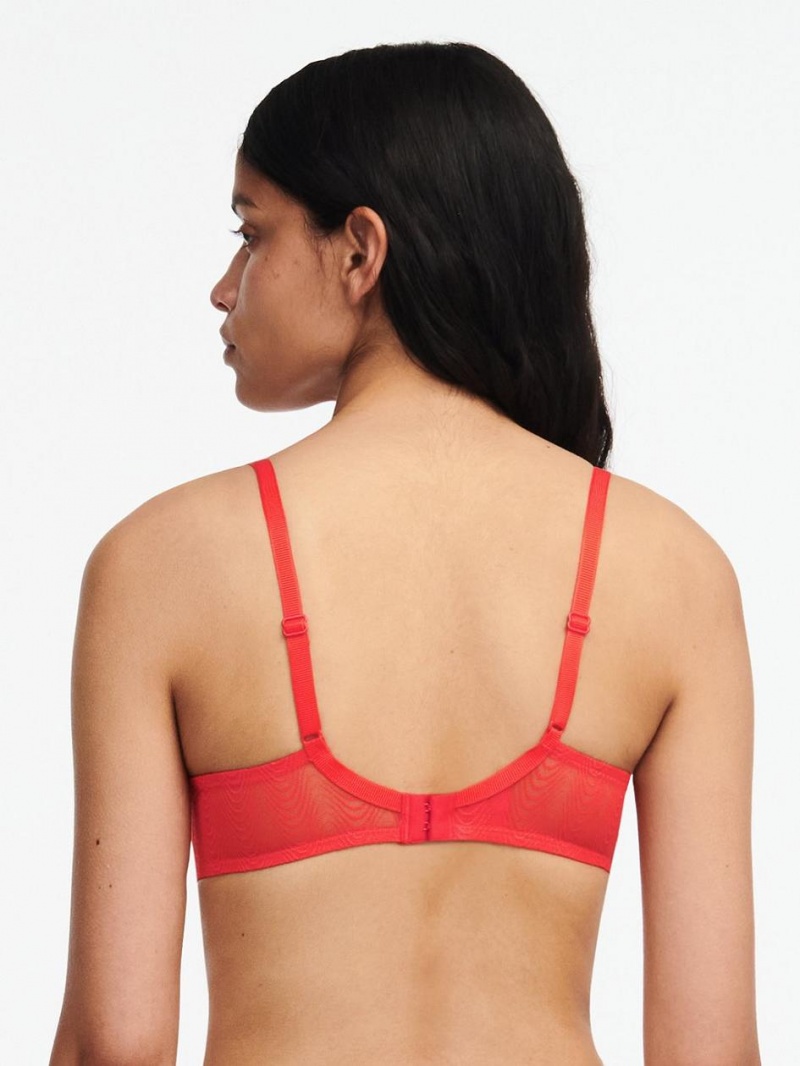 Chantelle Romane Plunge T-Shirt Bras Red Cocktail | USA 2311GLS