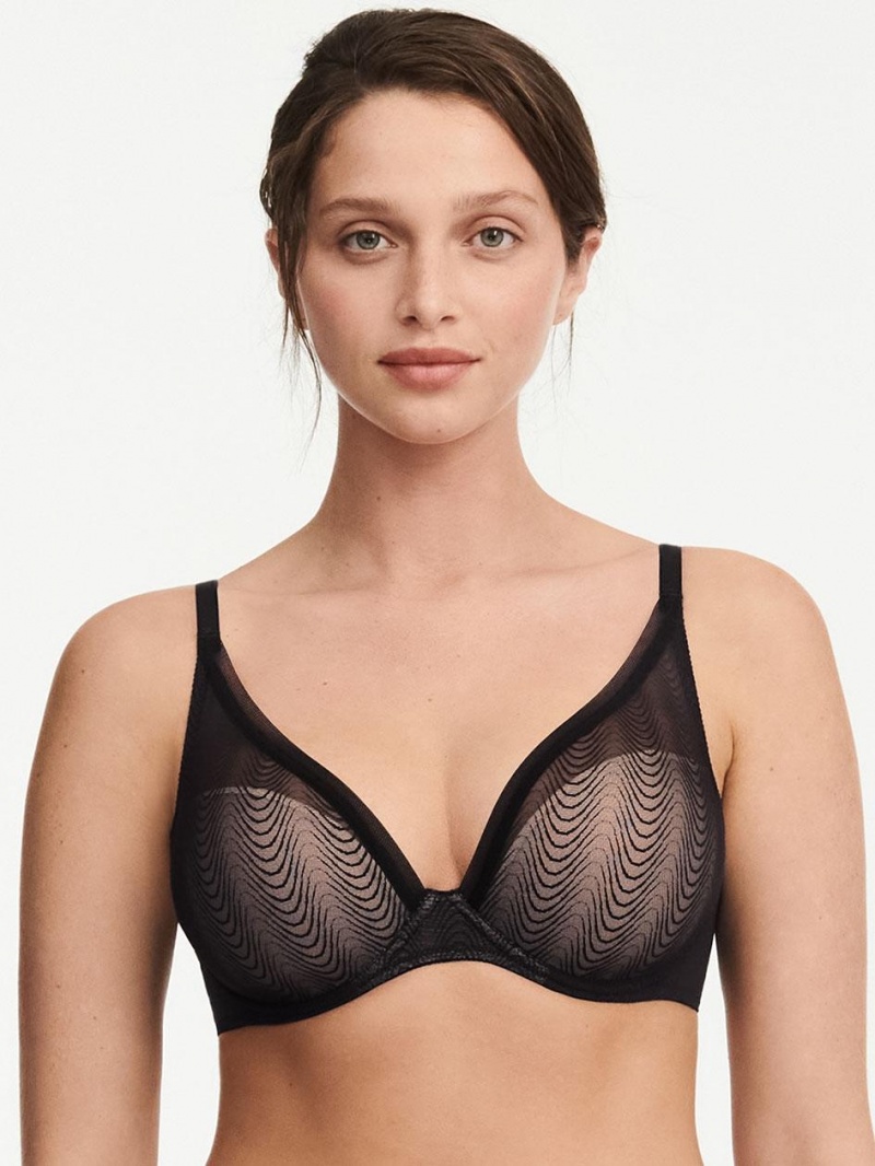 Chantelle Romane Plunge T-Shirt, Passionata designed by CL Bras Black | USA 2211RWH