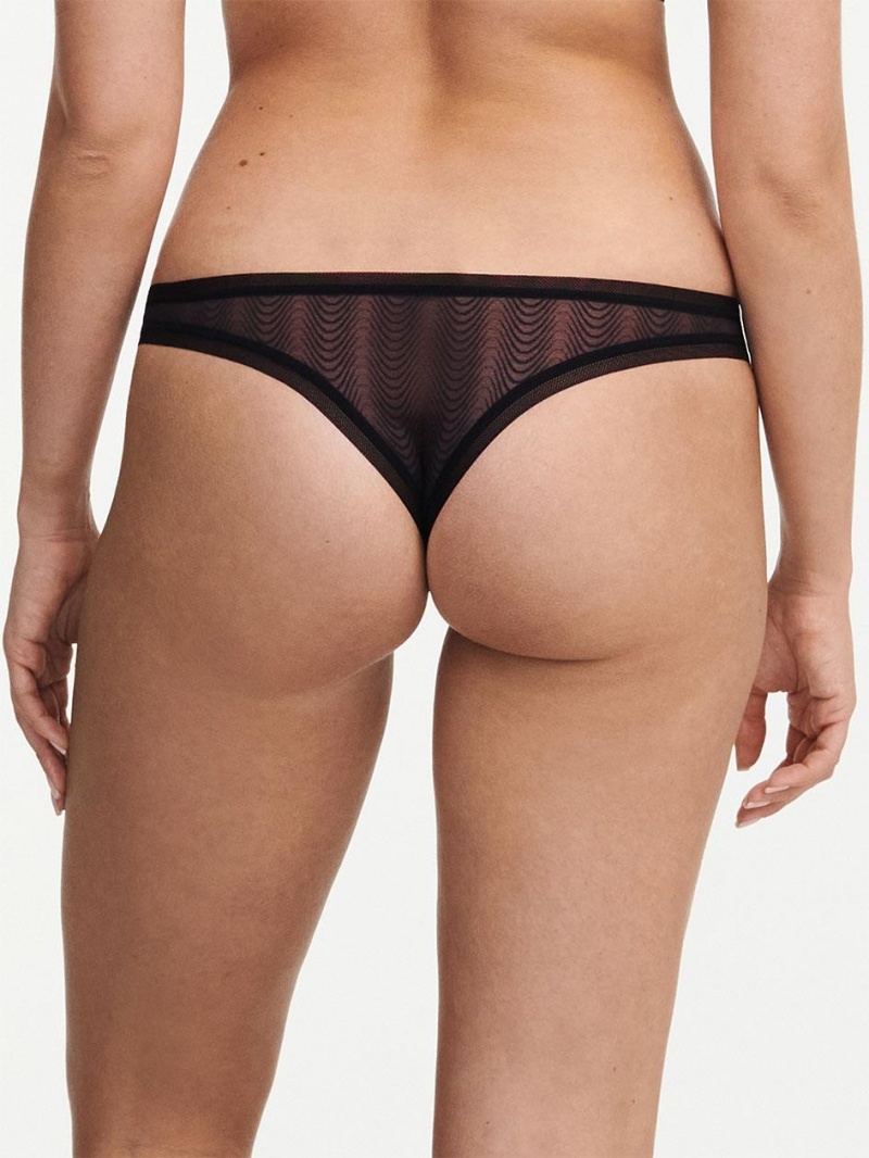 Chantelle Romane Tanga, Passionata designed by CL Panties Black | USA 2411LHI