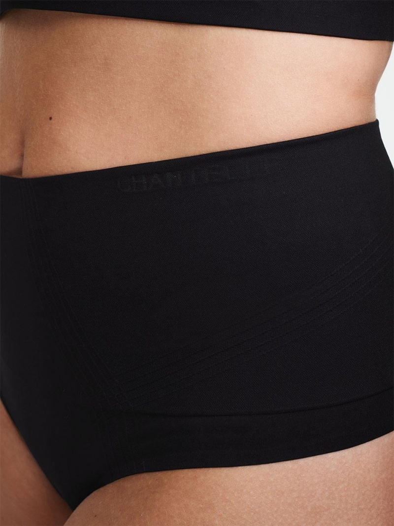 Chantelle Smooth Comfort High Waist Light Shaping Thong Panties Black | USA 1828APV