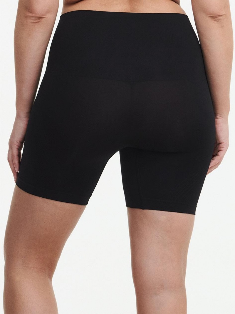 Chantelle Smooth Comfort High Waist Mid-Thigh Light Shaping Short Shapewear Black | USA 2113PQC