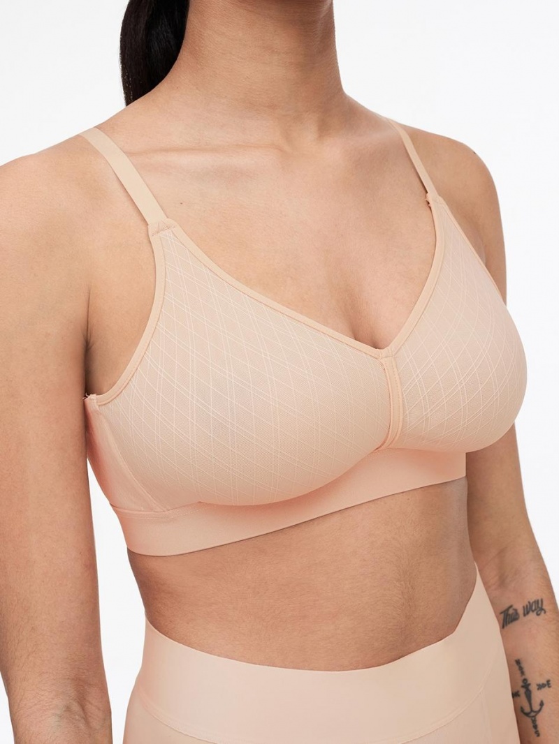 Chantelle Smooth Lines Back Smoothing Wireless Bras Nude Blush | USA 1407YUK