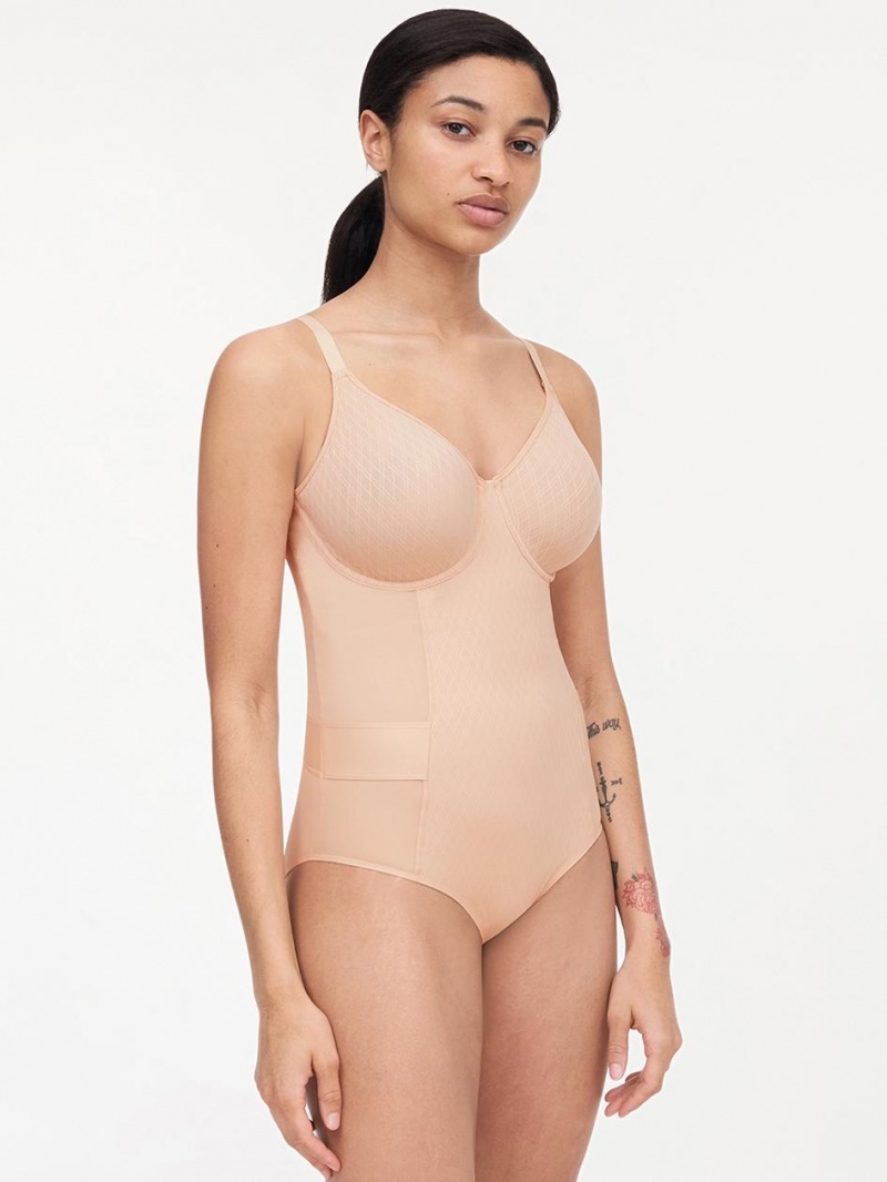 Chantelle Smooth Lines Shaping Bodysuit Shapewear Nude Blush | USA 2098XFU