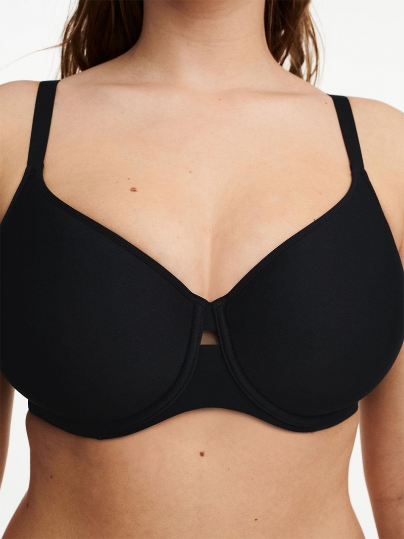 Chantelle Smooth Lines Smoothing Minimizer T-Shirt Bras Black/Nude Blush | USA 1473ZGY