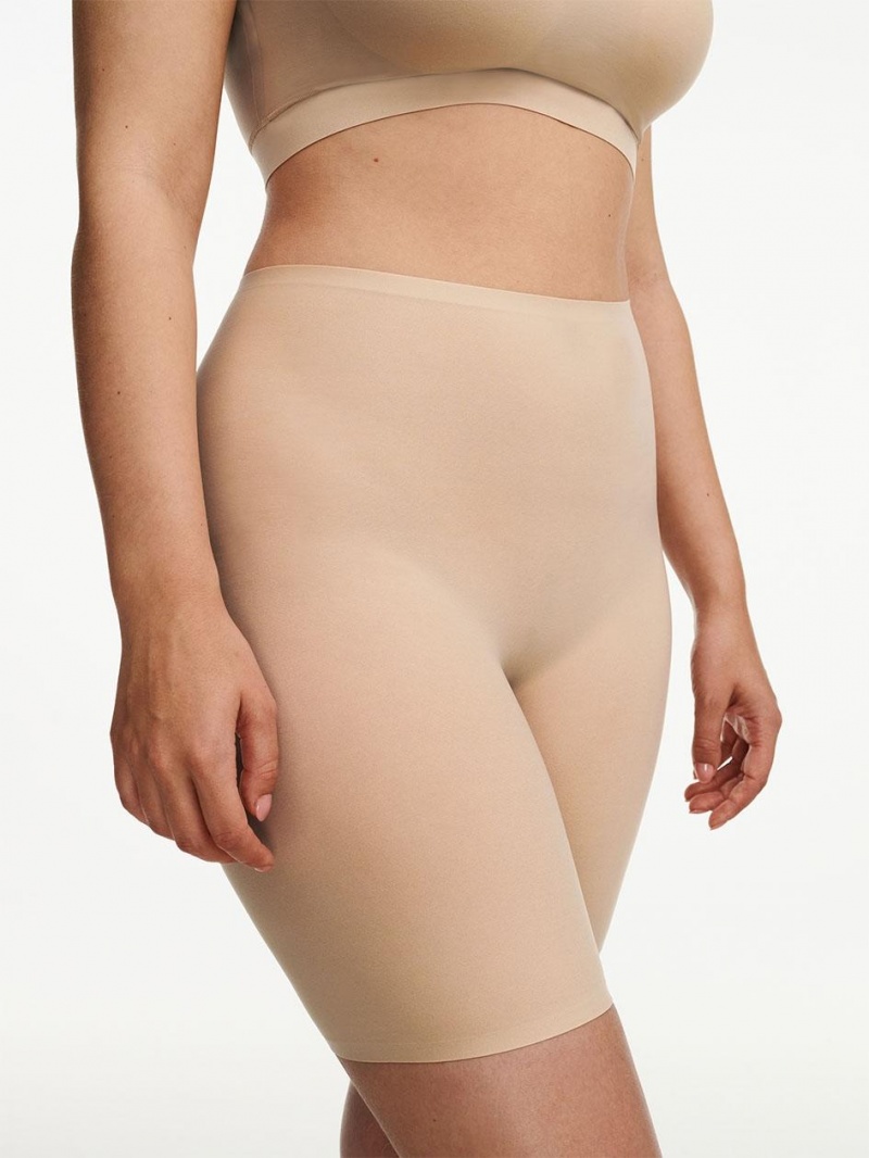 Chantelle SoftStretch High Waist Mid-Thigh Short Shapewear Nude Sand | USA 2096LHT