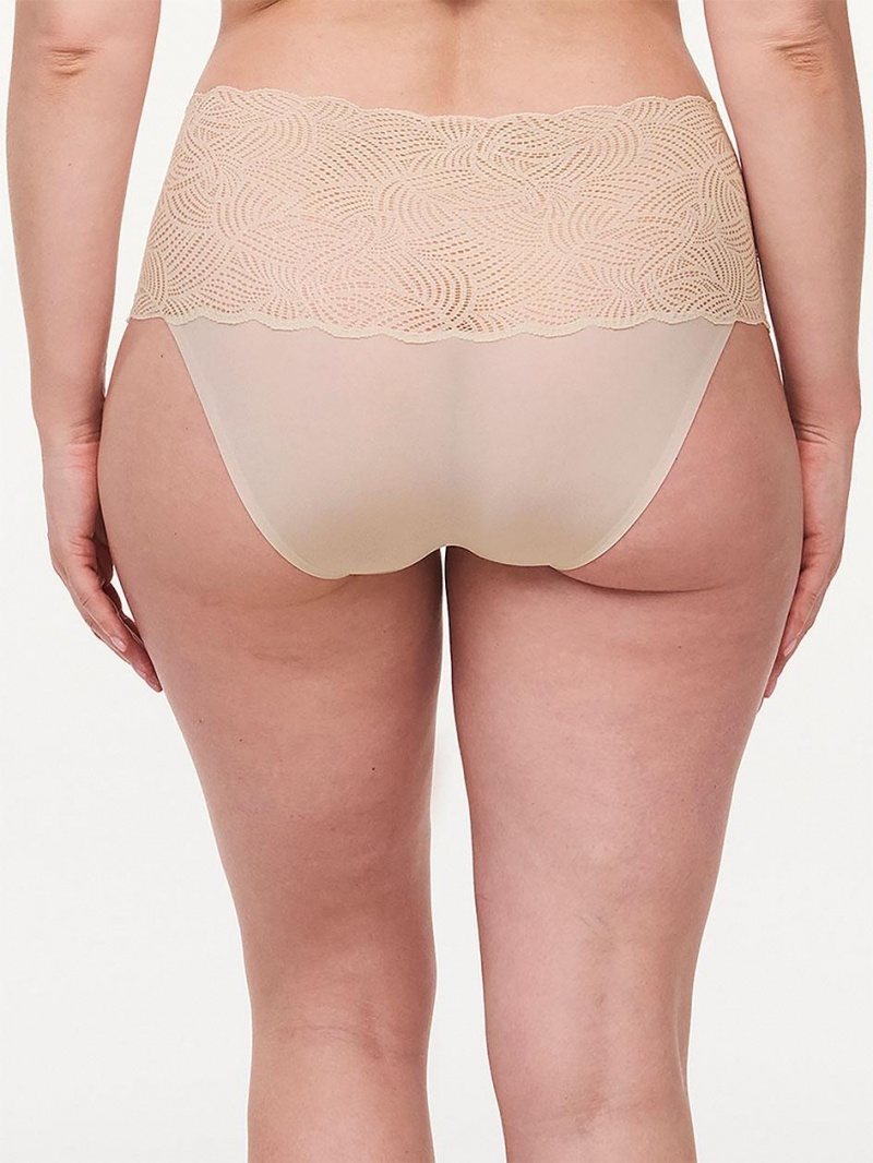 Chantelle SoftStretch Lace Brief Panties Nude Blush | USA 1758LHT