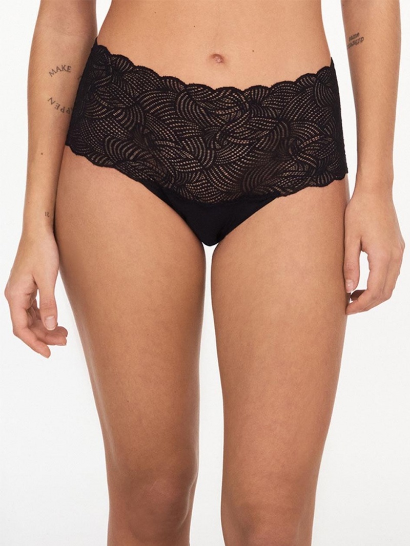 Chantelle SoftStretch Lace Brief Panties Black | USA 1919BCP