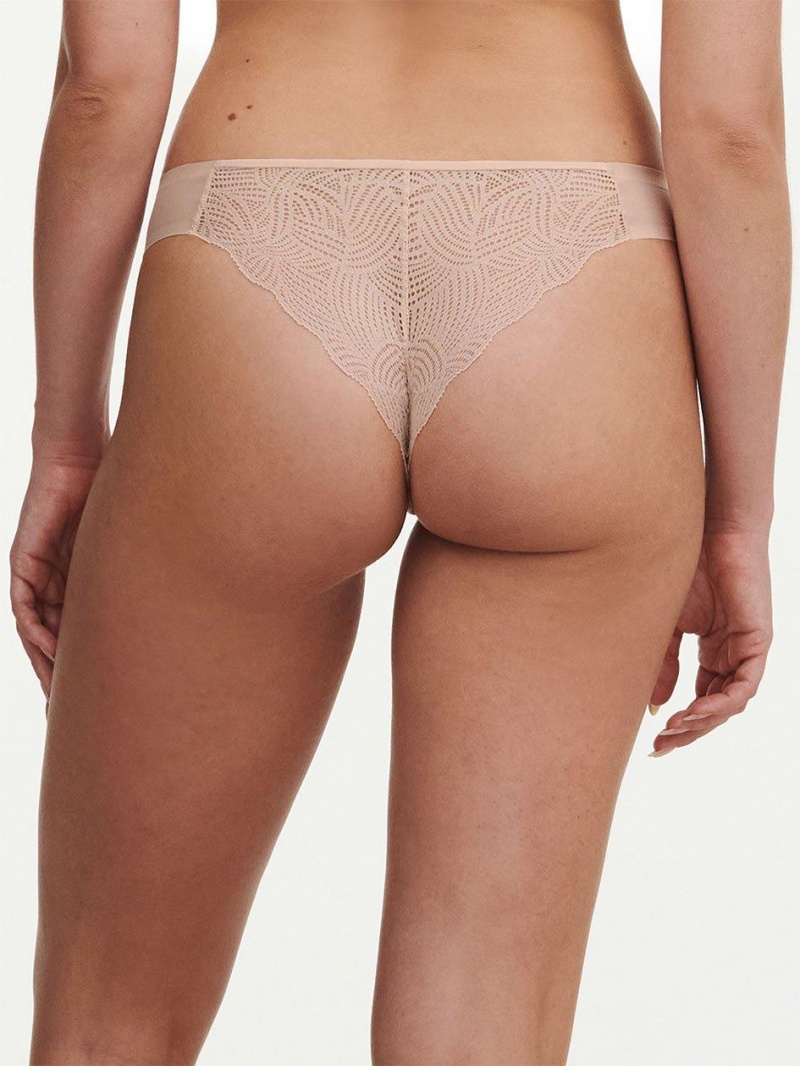 Chantelle SoftStretch Lace Tanga Panties Nude Blush | USA 1981ISZ