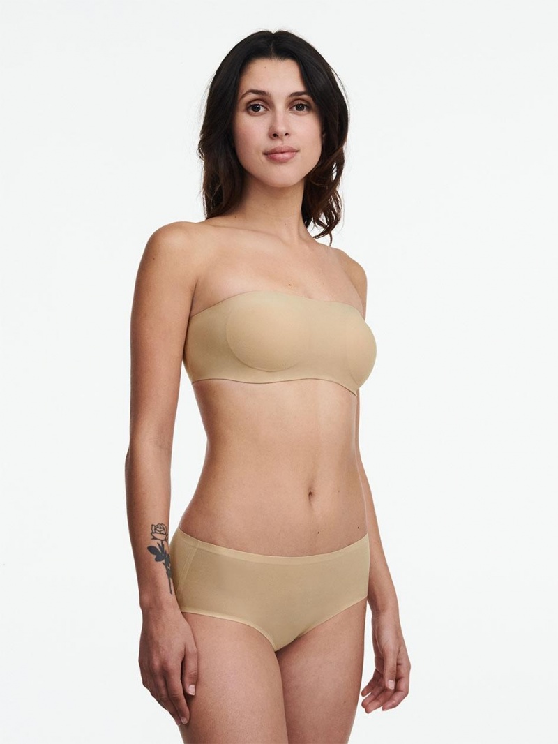 Chantelle SoftStretch Padded Bandeau Bras Nude Sand | USA 1247WYF