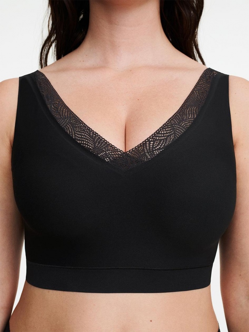 Chantelle SoftStretch Padded Top with Hook and Eye Bras Black | USA 1135ZGY