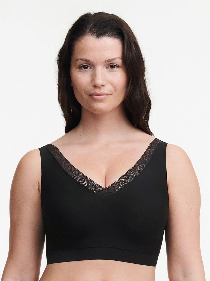 Chantelle SoftStretch Padded Top with Hook and Eye Bras Black | USA 1135ZGY