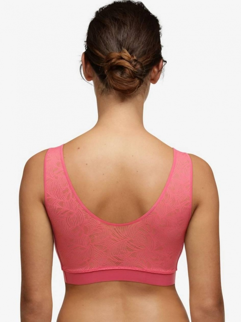 Chantelle SoftStretch Padded Top with Lace Bras Love Pink | USA 1228ORX