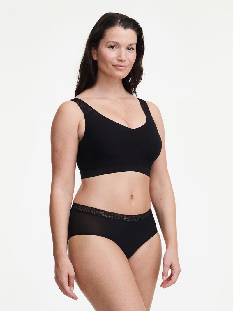 Chantelle SoftStretch Padded Top with Lace Bras Black | USA 1360APV