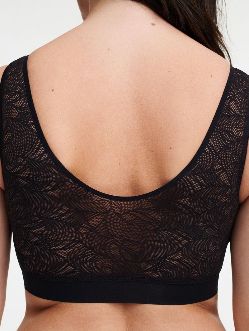 Chantelle SoftStretch Padded Top with Lace Bras Black | USA 1360APV