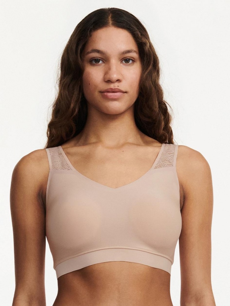 Chantelle SoftStretch Padded Top with Lace Bras Nude Blush | USA 1556NBA