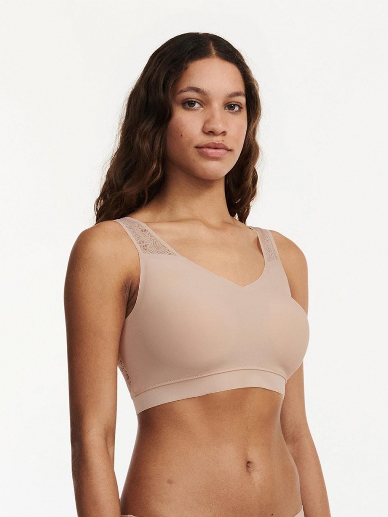 Chantelle SoftStretch Padded Top with Lace Bras Nude Blush | USA 1556NBA