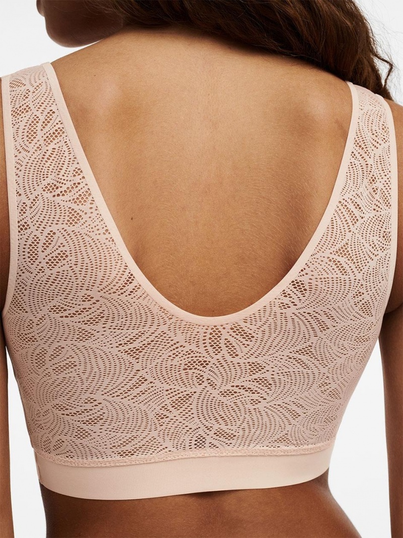 Chantelle SoftStretch Padded Top with Lace Bras Nude Blush | USA 1556NBA