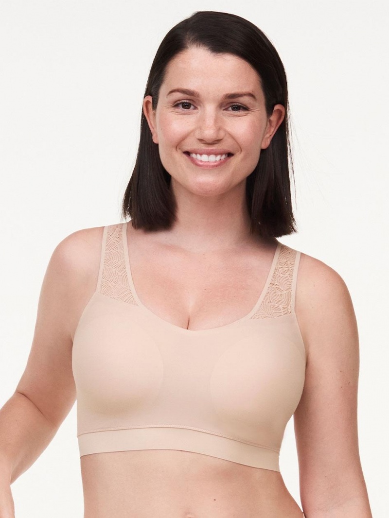 Chantelle SoftStretch Padded Top with Lace Bras Nude Blush | USA 1556NBA