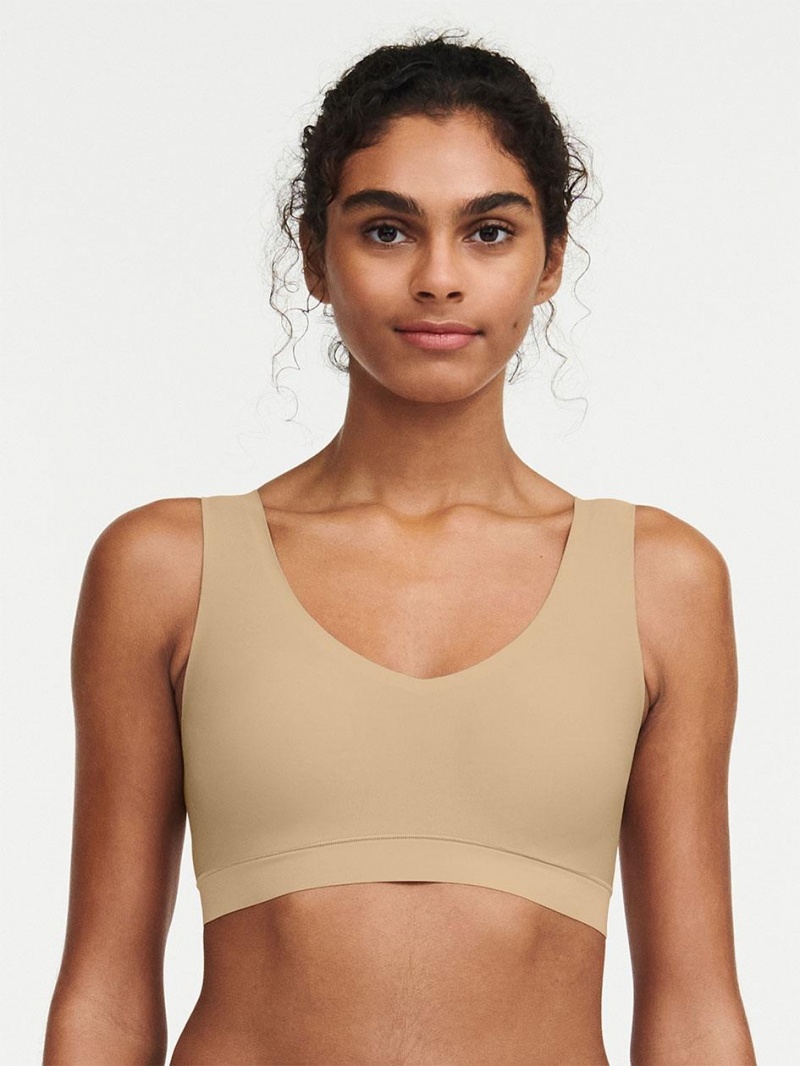 Chantelle SoftStretch Padded V-Neck 2-Pack Bras Nude Sand | USA 1295BCP