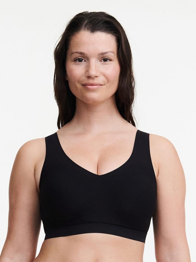 Chantelle SoftStretch Padded V-Neck Bras Black | USA 1329YUK