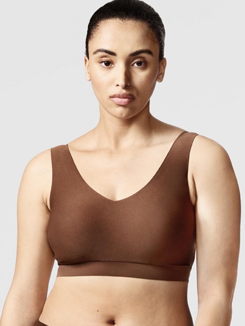 Chantelle SoftStretch Padded V-Neck Bras Nude Walnut | USA 1008VDO