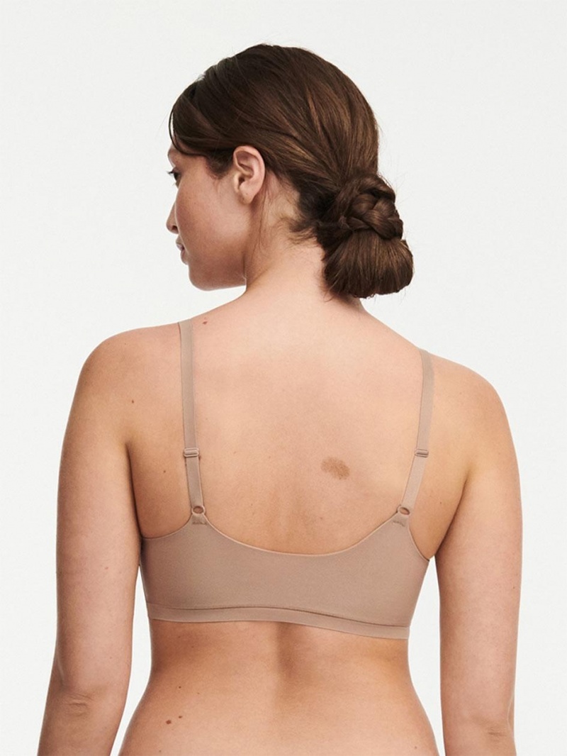 Chantelle SoftStretch Scoop Paddedlette Bras Coffee Latte | USA 1341KIR