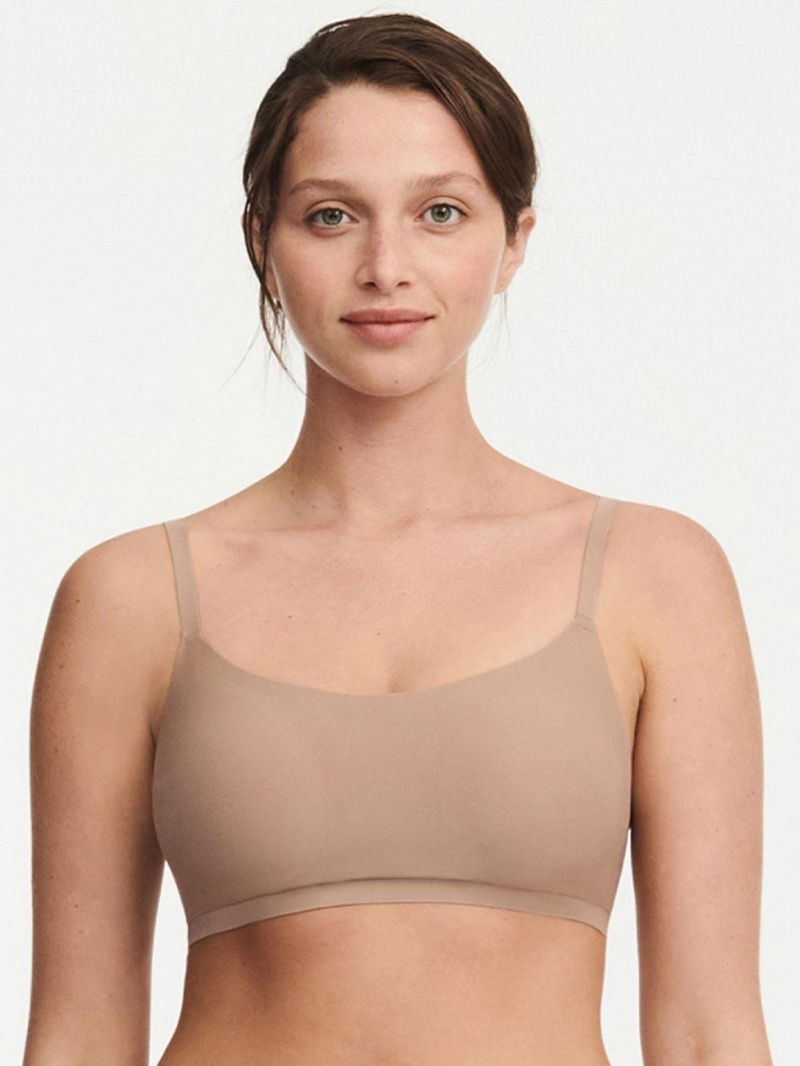 Chantelle SoftStretch Scoop Paddedlette Bras Coffee Latte | USA 1341KIR