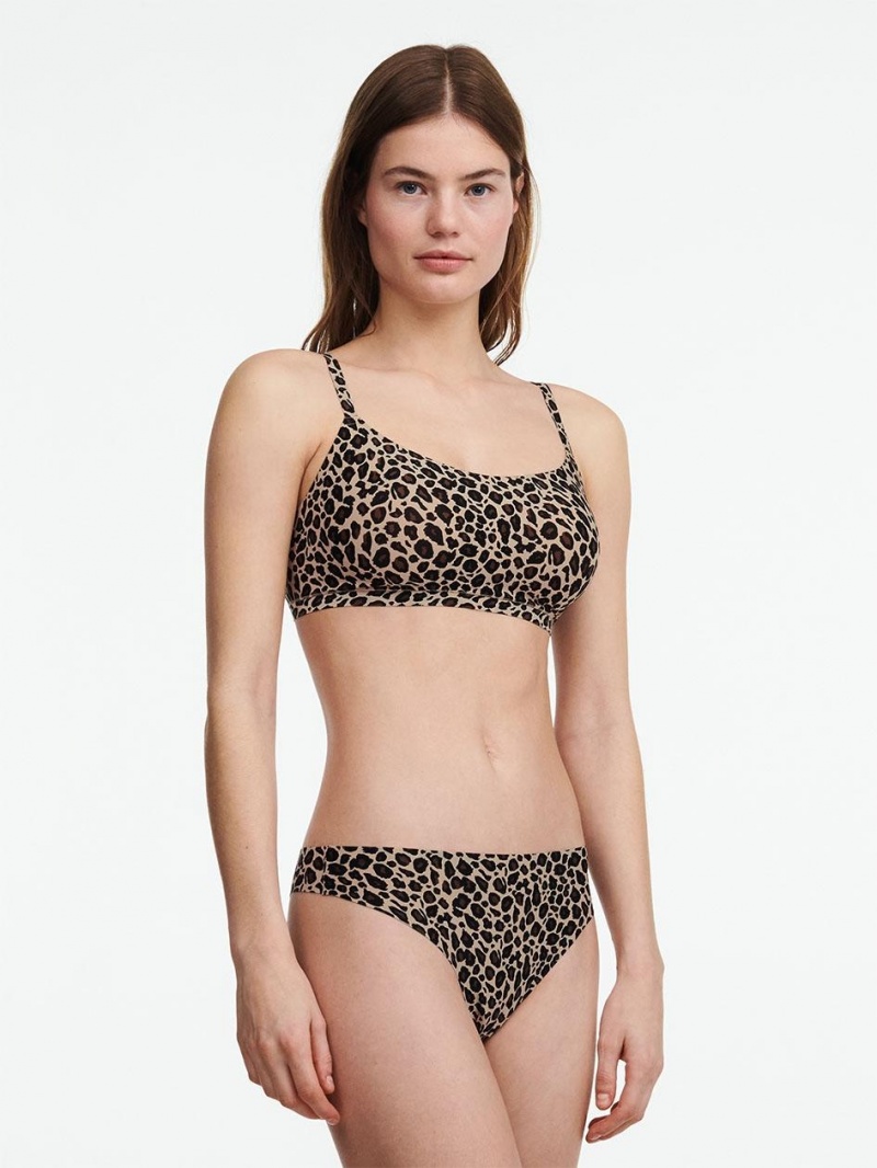 Chantelle SoftStretch Scooplette Bras Leopard Nude | USA 1102DNN