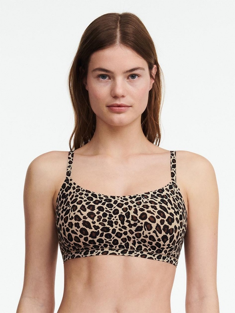 Chantelle SoftStretch Scooplette Bras Leopard Nude | USA 1102DNN