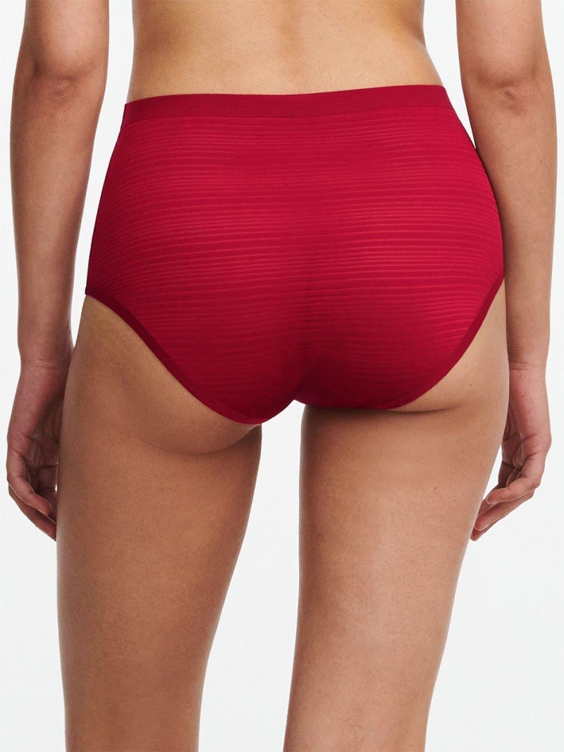 Chantelle SoftStretch Stripes Brief Panties Passion Red | USA 1871WYF