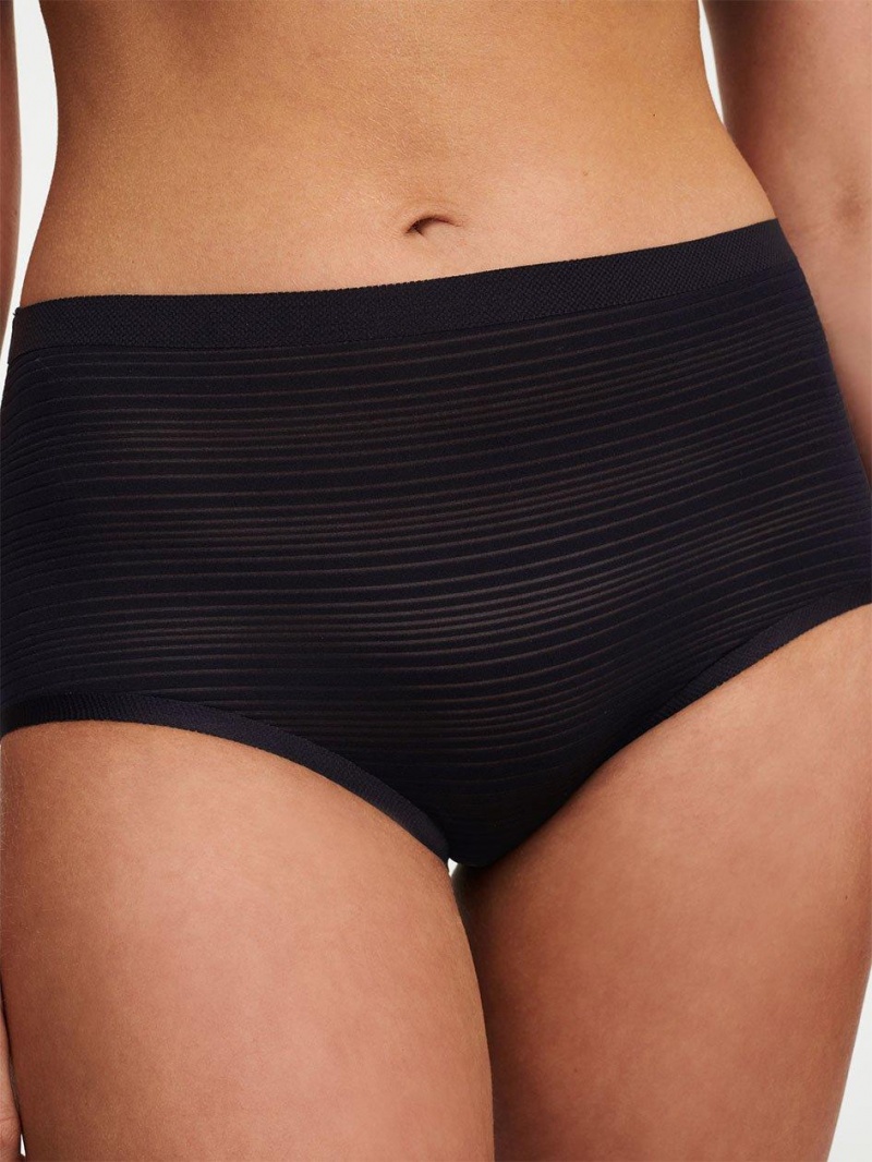 Chantelle SoftStretch Stripes Brief Panties Black | USA 1943CEI