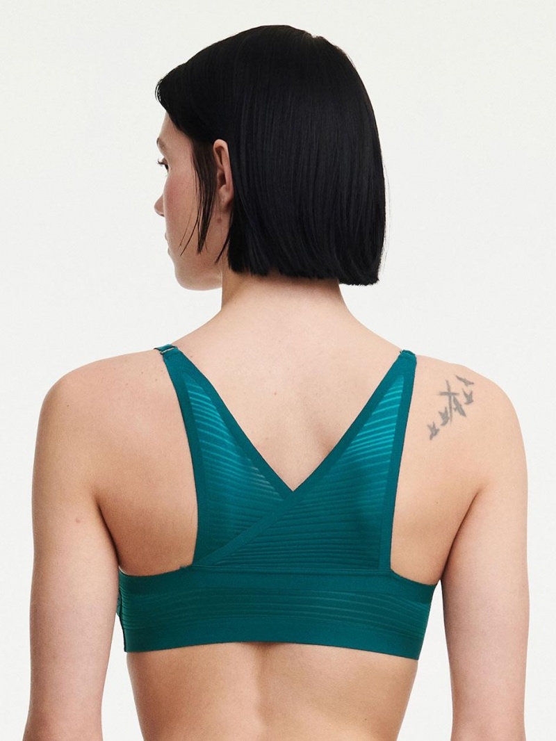 Chantelle SoftStretch Stripeslette Bras Emerald | USA 1202ORX