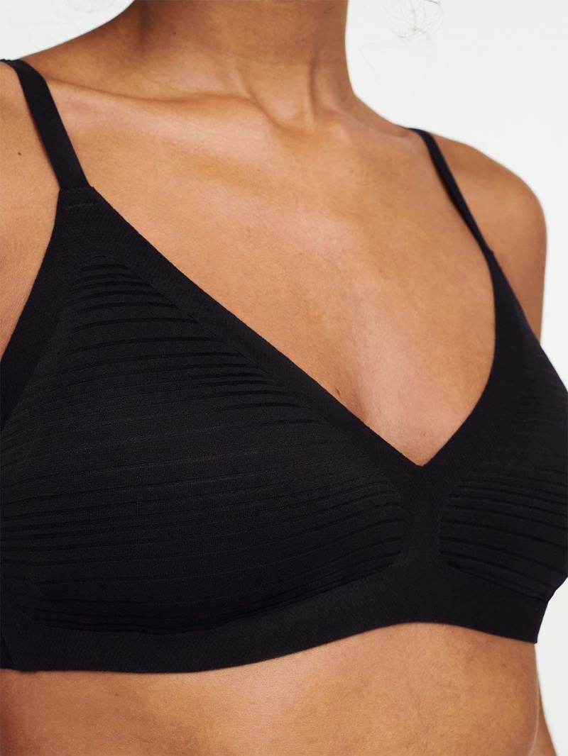 Chantelle SoftStretch Stripeslette Bras Black | USA 1527CEI