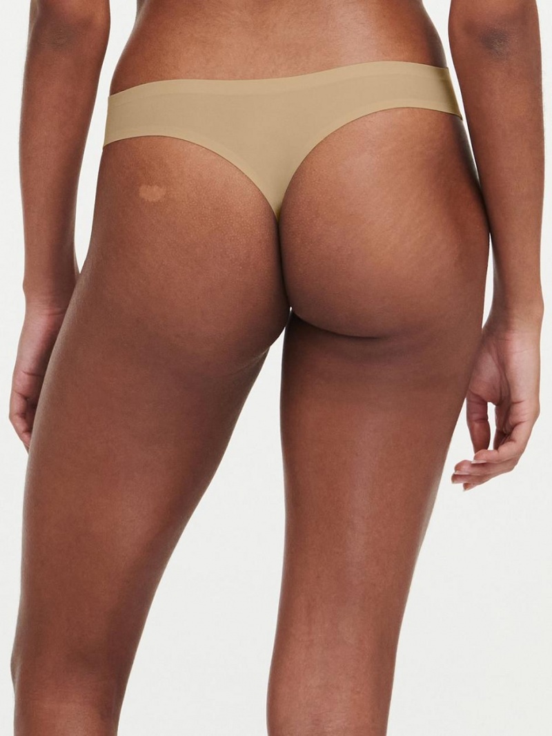 Chantelle SoftStretch Thong 3-Pack Panties Nude Sand | USA 2016JJE