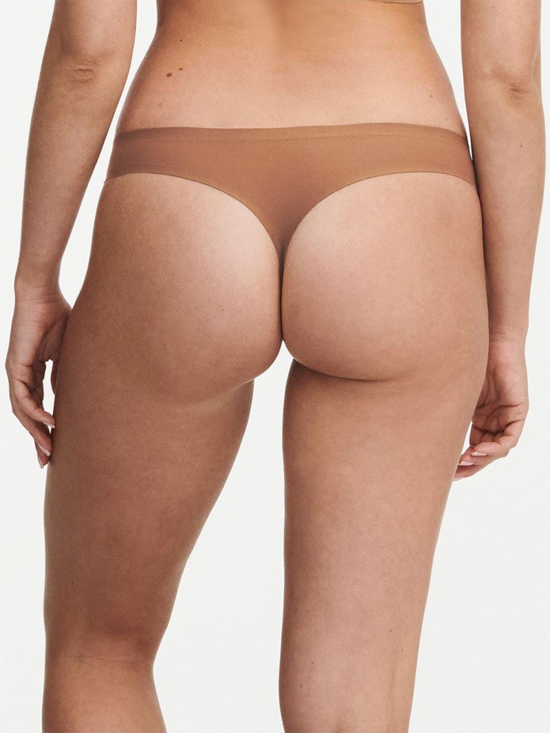 Chantelle SoftStretch Thong Panties Cocoa Brown | USA 1911HKW