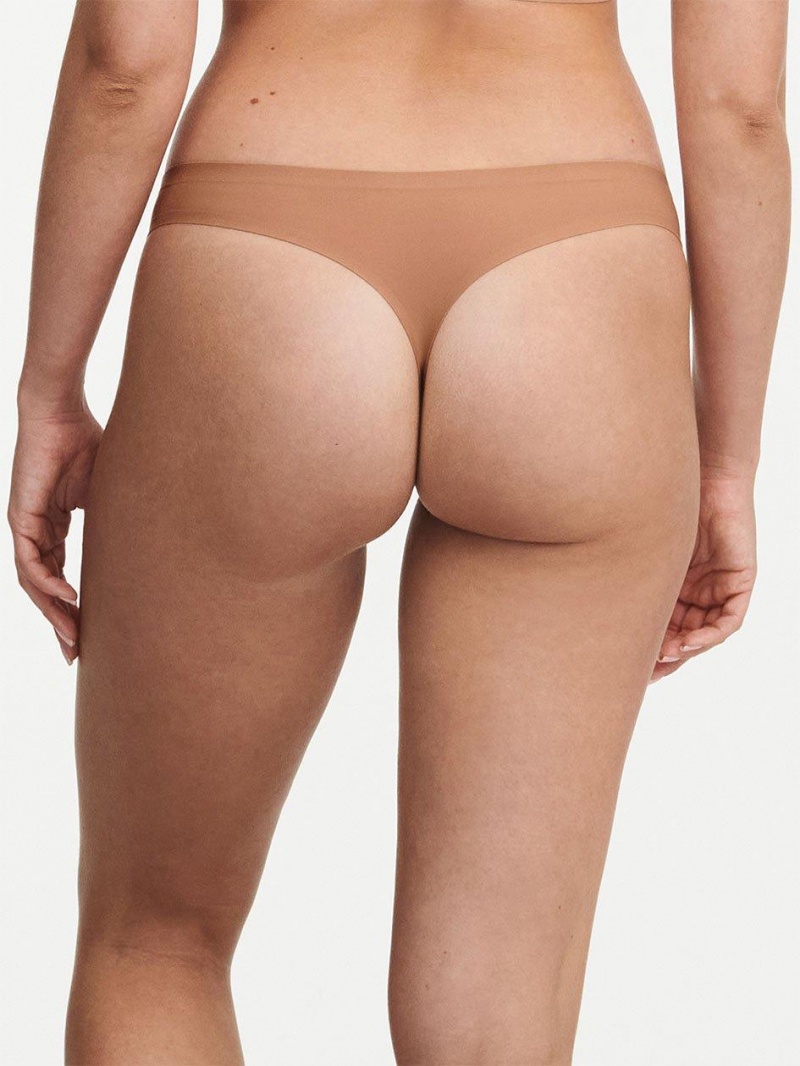 Chantelle SoftStretch Thong Panties Coffee Latte | USA 1932APV