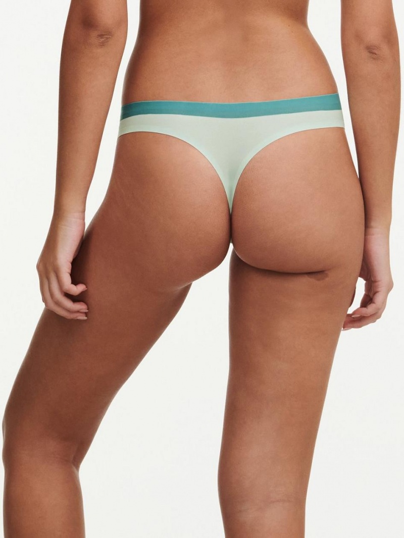 Chantelle SoftStretch Thong Panties Green Lily/Trellis | USA 1963HKW