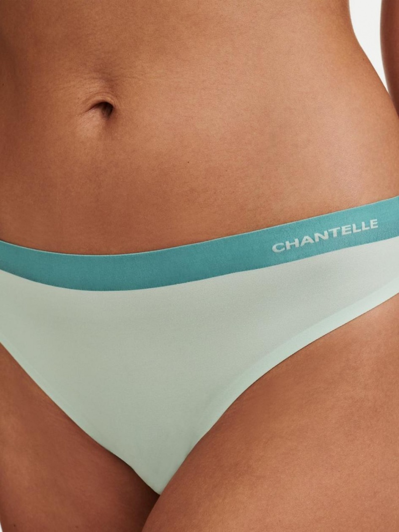 Chantelle SoftStretch Thong Panties Green Lily/Trellis | USA 1963HKW