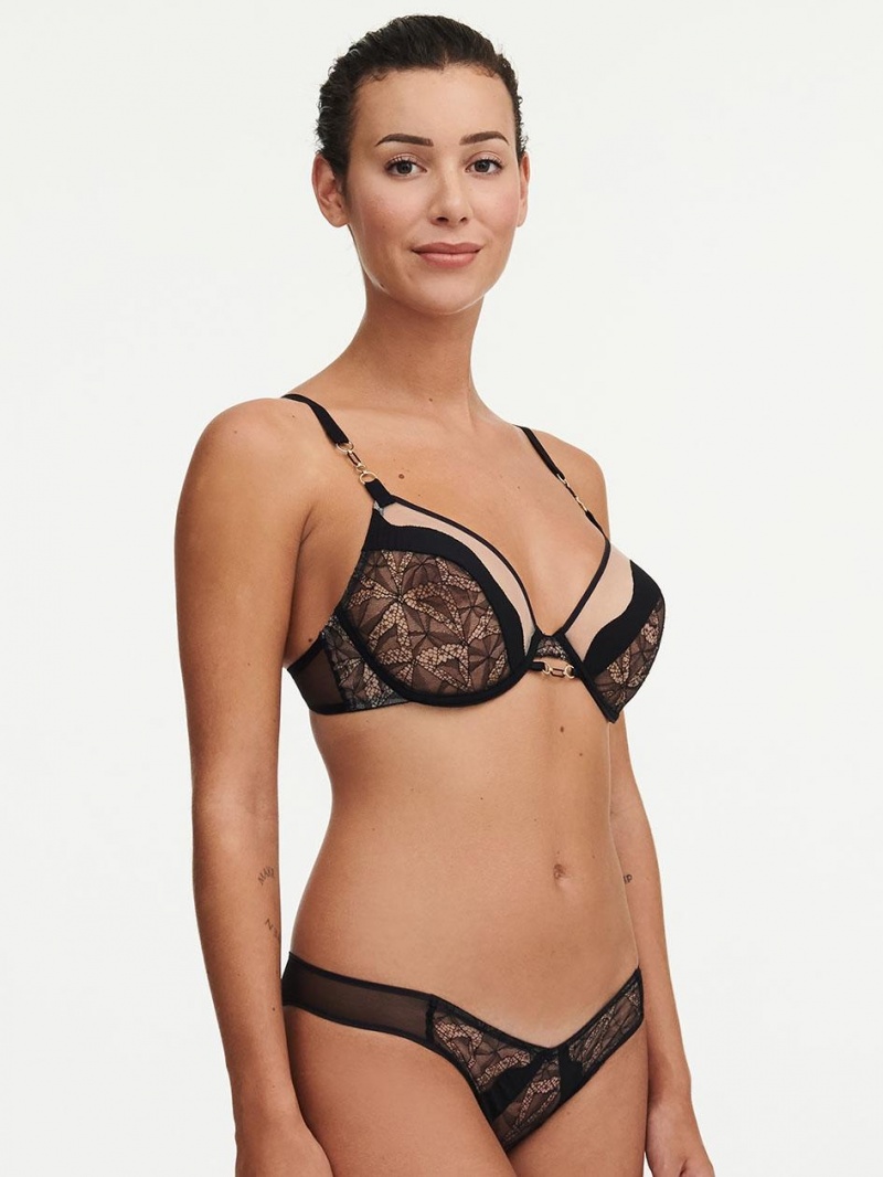 Chantelle Spark Lace Unlined Underwire Bras Black | USA 2232NBA