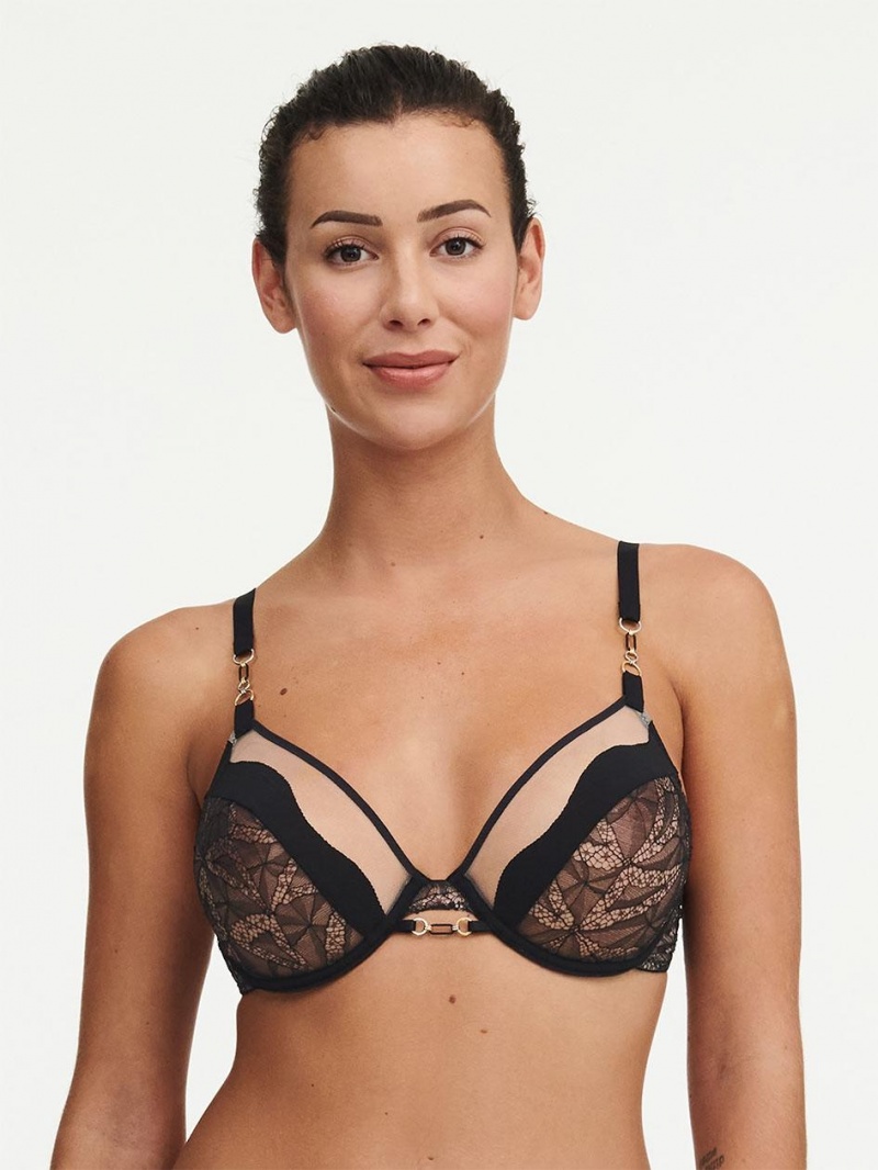 Chantelle Spark Lace Unlined Underwire Bras Black | USA 2232NBA