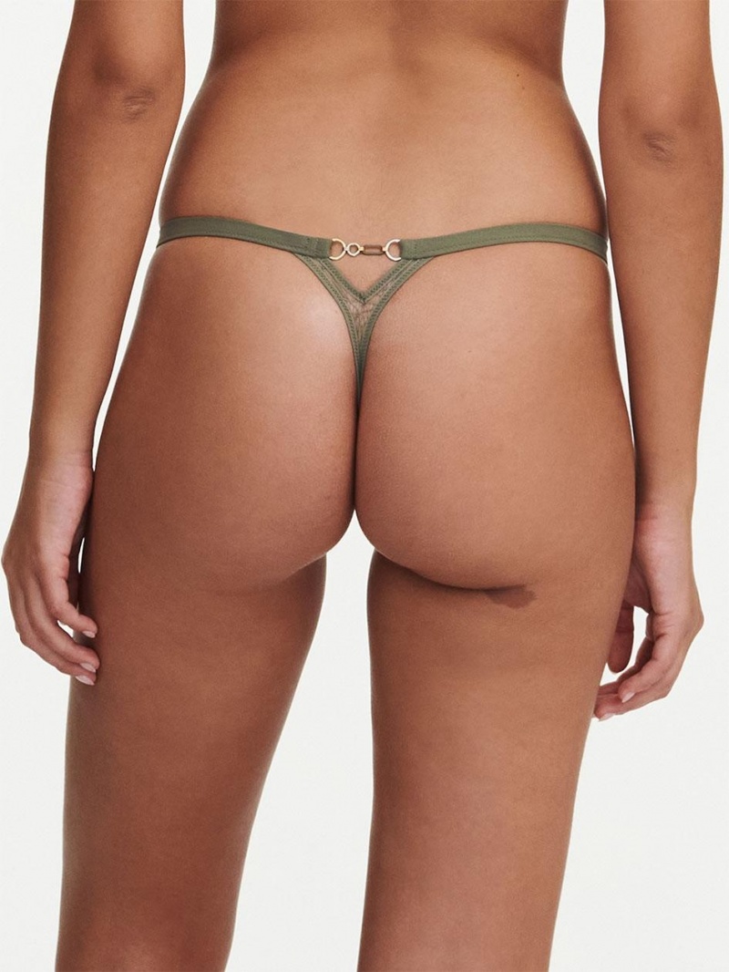 Chantelle Spark Thong Panties Khaki Army | USA 2377QZM