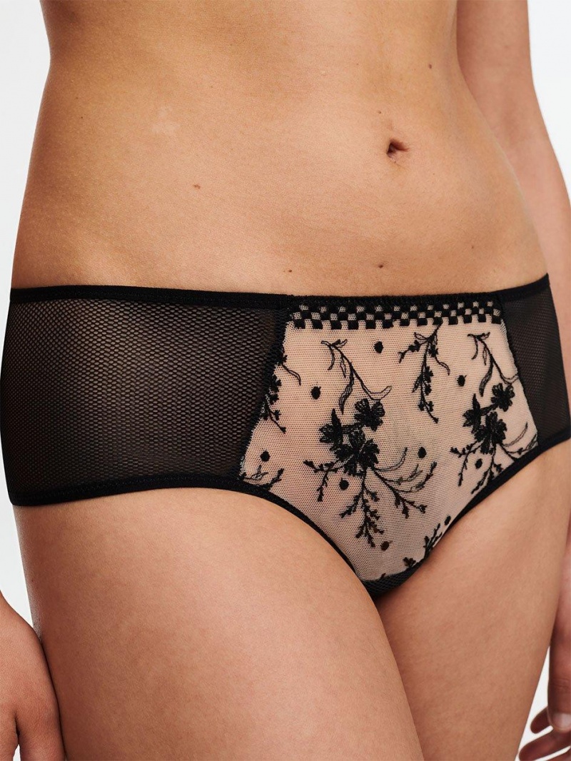 Chantelle Suzy Lace Hipster, Passionata designed by CL Panties Nude Blush/Black | USA 2394PQJ