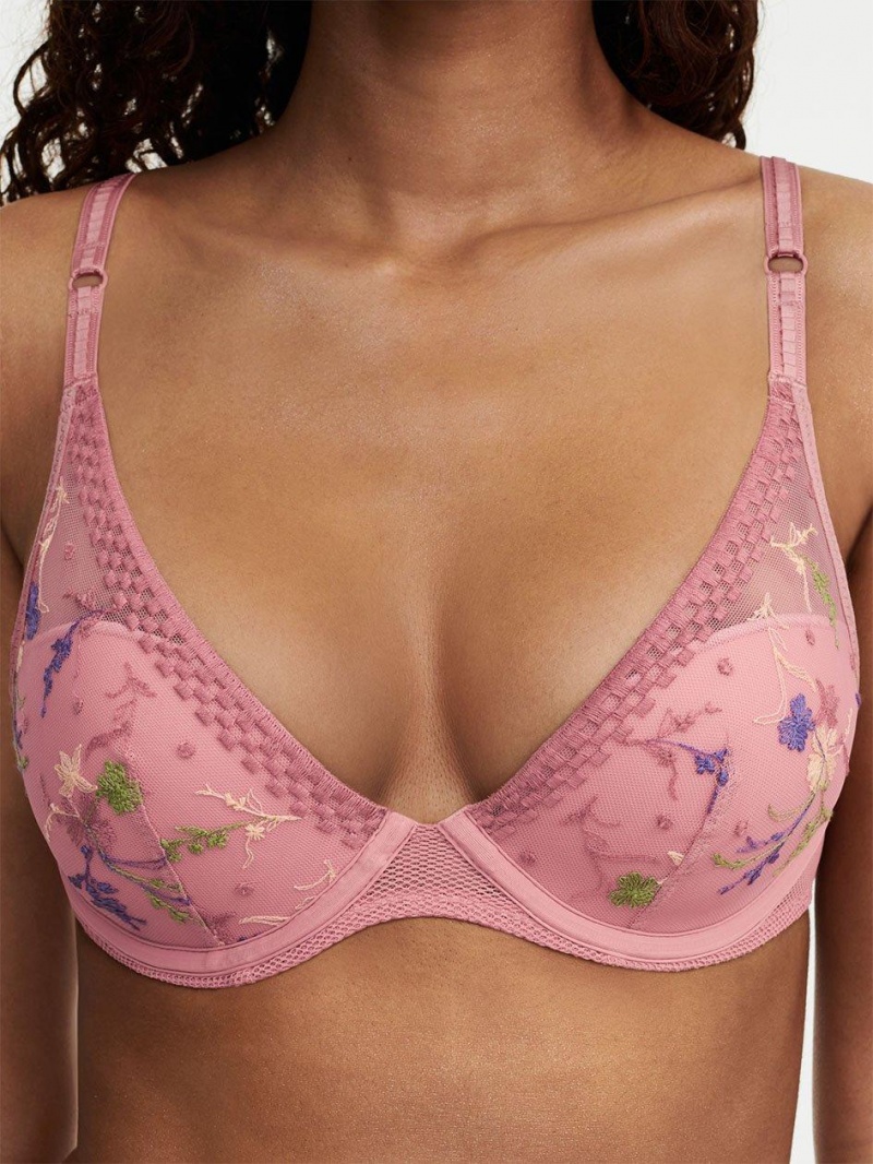 Chantelle Suzy Lace Plunge Contour, Passionata designed by CL Bras Rosewood Multico | USA 2168DNN