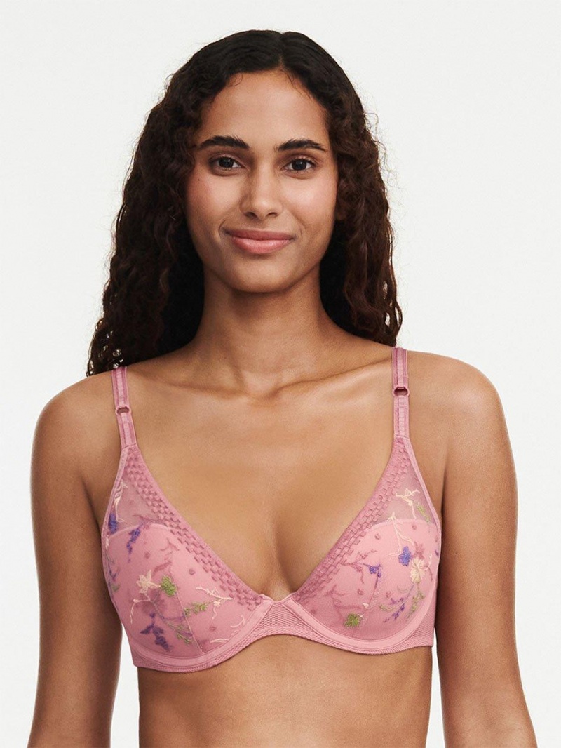 Chantelle Suzy Lace Plunge Contour, Passionata designed by CL Bras Rosewood Multico | USA 2168DNN