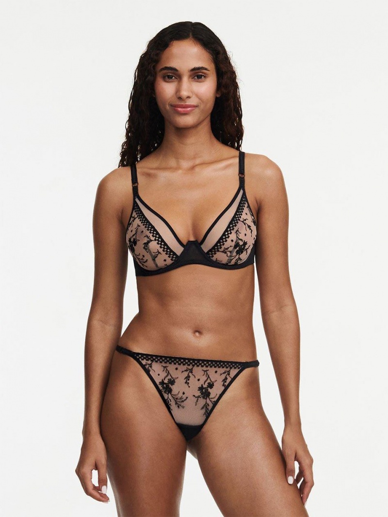 Chantelle Suzy Lace Underwire, Passionata designed by CL Bras Nude Blush/Black | USA 2179BCP